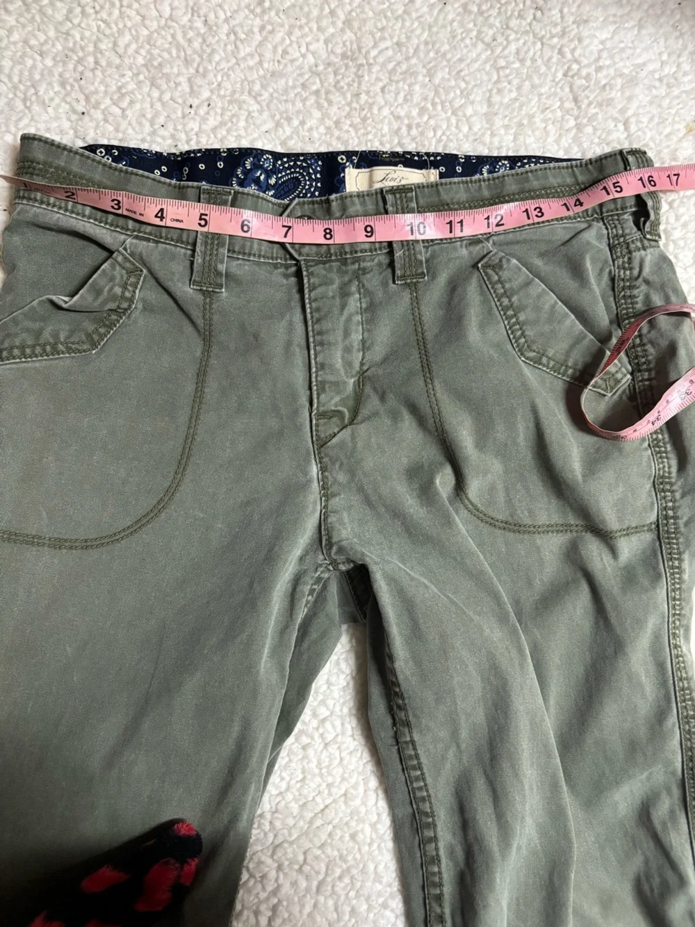 Levis Y2K Green Capri Mid Rise Stretch Pockets Casual Pants Womens 10(32x20)